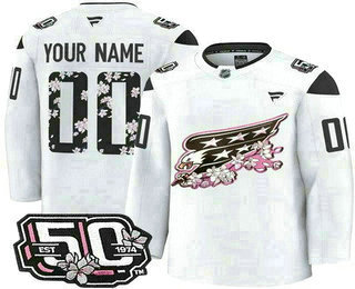 Men%27s Washington Capitals Customized White 50th Anniversary Authentic Jersey->customized nhl jersey->Custom Jersey